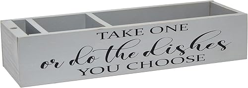 Elegant Designs HG2034-GRY - Púas de despensa de madera para encimera de cocina, organizador decorativo con Take One or do The Platos... Elige una