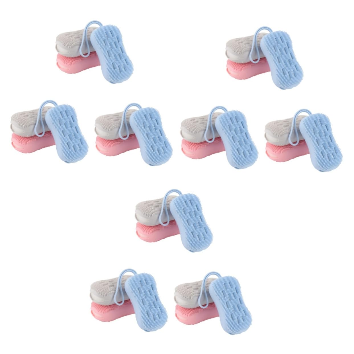 FRCOLOR 9pezzi Spazzola Da Bagno Massaggiatore Per Corpo Scrub Esfoliante Per Pulizia Quotidiana Casual Adatta Tutti Tipi