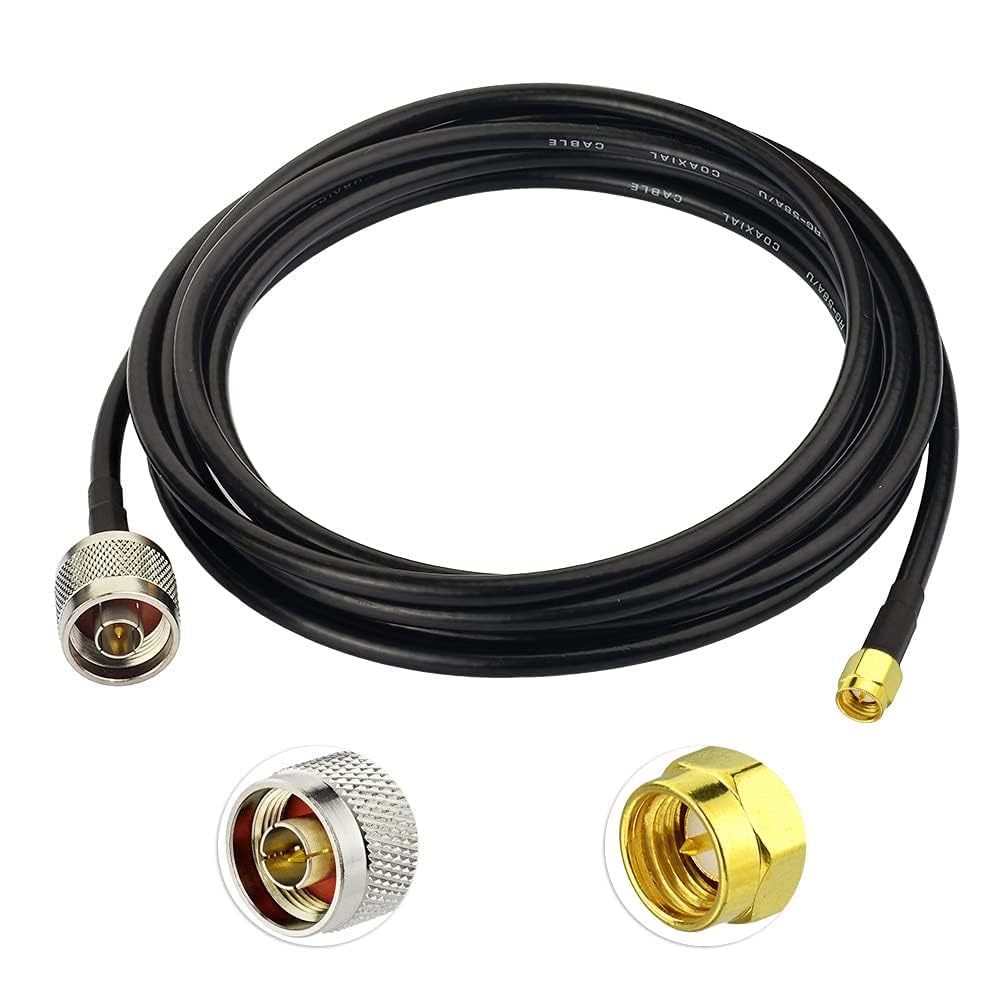 Superbat (3.7m) - Wlaniot Low Loss N Male to SMA Male with Weatherproof Connectors RG58 Cable (12feet,3.5M) for Celling Antenna
