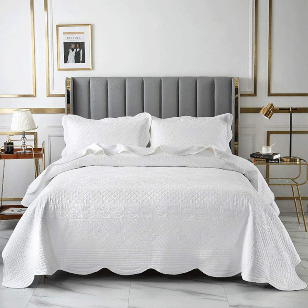 Couvre-lit en coton chaud matelassé marron 3 pièces pour protéger et embellir votre lit