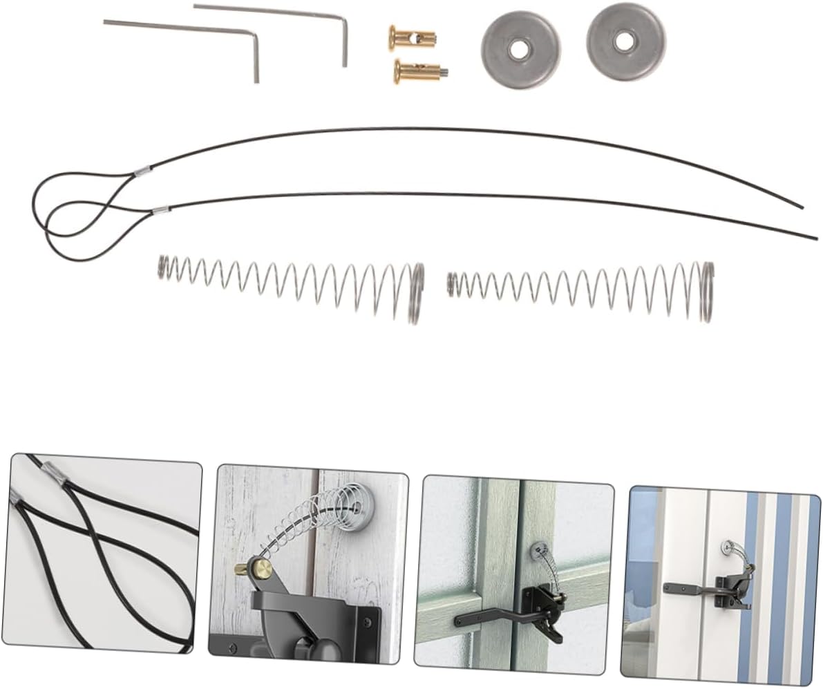 TEHAUX 3Sets Heavy Duty Fence Gate Latch Pull String Metal Gate Openers for Outdoor Security Durable Cable Pull for Garden Gates Easy Installation Hardware Kit