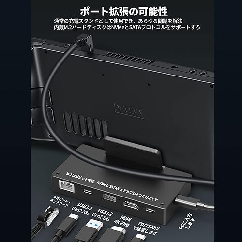 Miniatura 3 de Estación de base de Steam Deck con SSD NVMe portátil de 1 TB de aluminio Hub HDMI 4K USB C USB3.2 PD cargador para consola SteamDeck