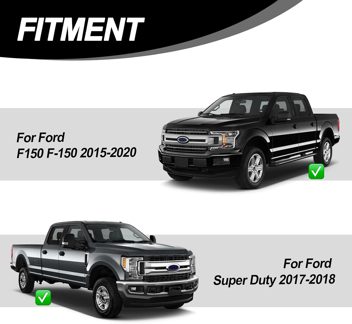 Fog Lights for Ford F150 2015-2020 for Super Duty 2017-2018 with H10 Halogen Bulbs