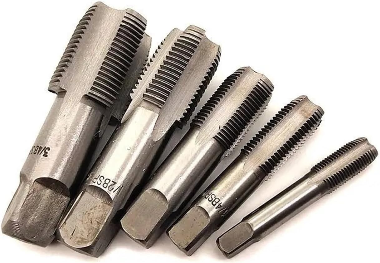 Pipe Tap Set 5 Pcs HSS Taper Pipe Tap Metal Screw Thread BSP 1/8" 1/4" 3/8" 1/2" 3/4" Mixer Taps For Water Pipes Threader Kit