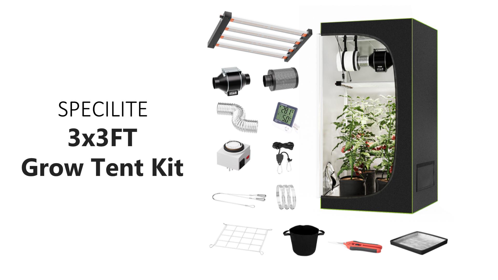 Amazon.com: SPECILITE 3x3FT Grow Tent Kit Complete System with