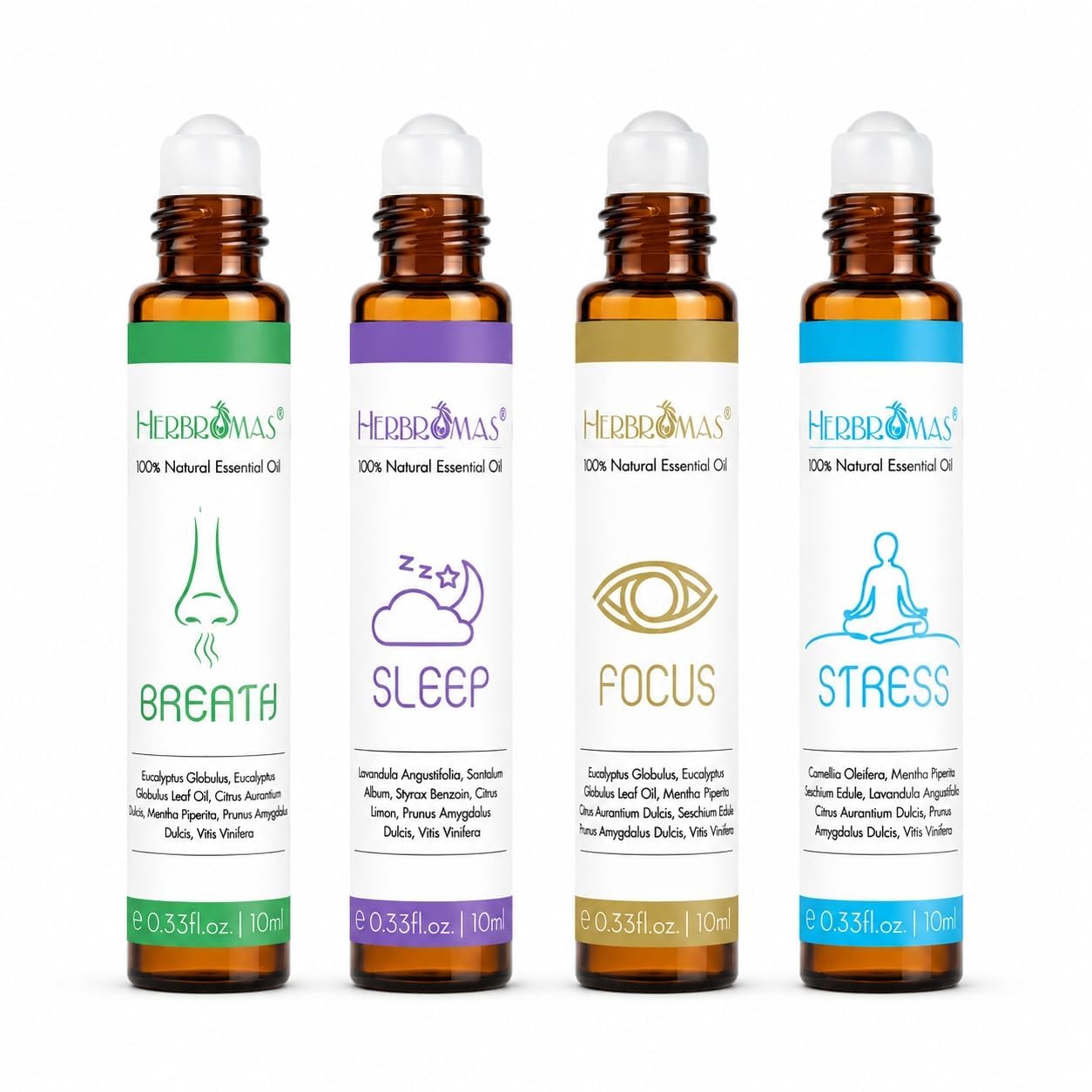Herbromas Aromatherapy Oils Roller Set