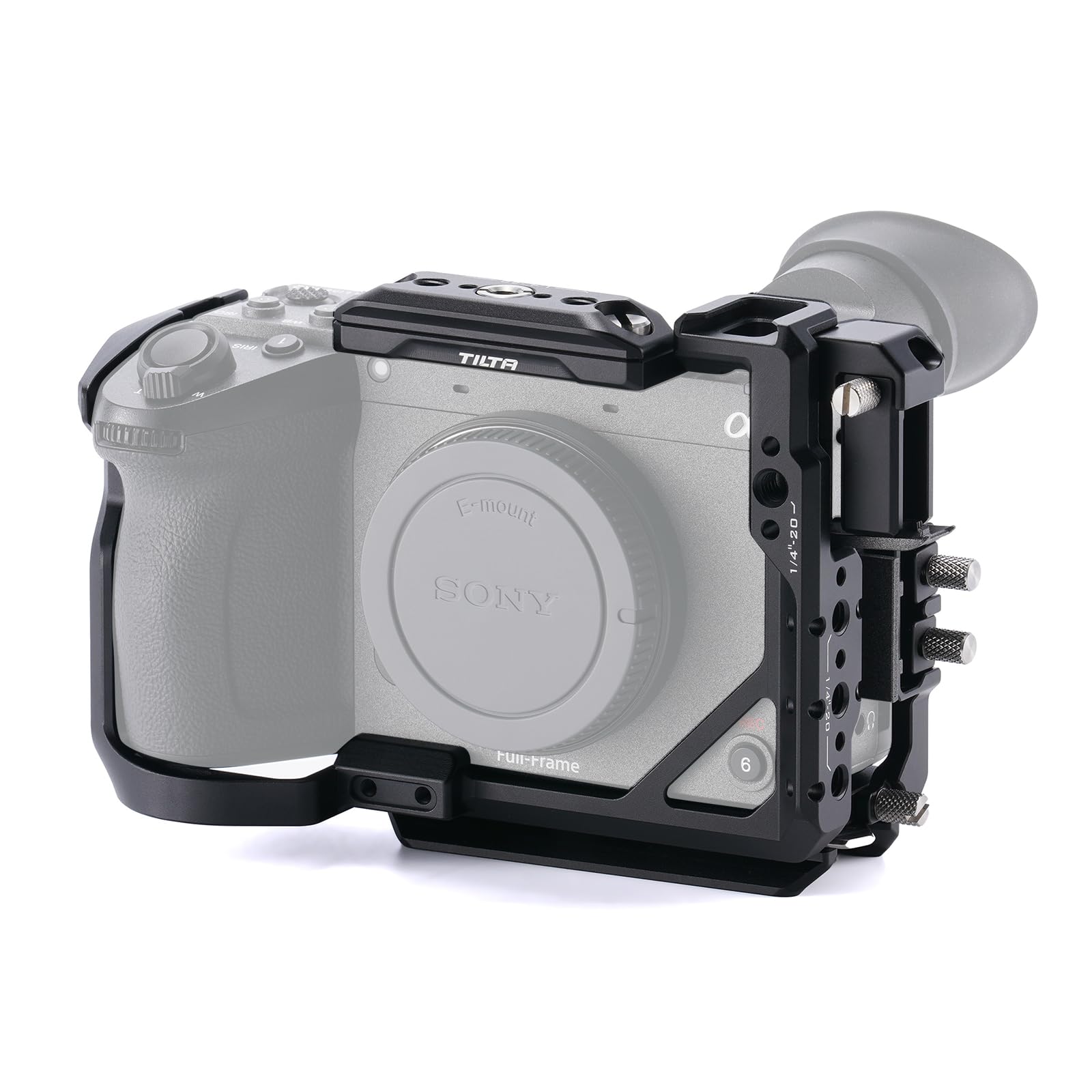Tilta Jaula FX2, Jaula Completa para cámara Compatible con Sony FX2 con riel NATO, Receptor de Zapata fría, roscas de 1/4"-20 y 3/8"-16 - Negro TA-T88-FCC-B