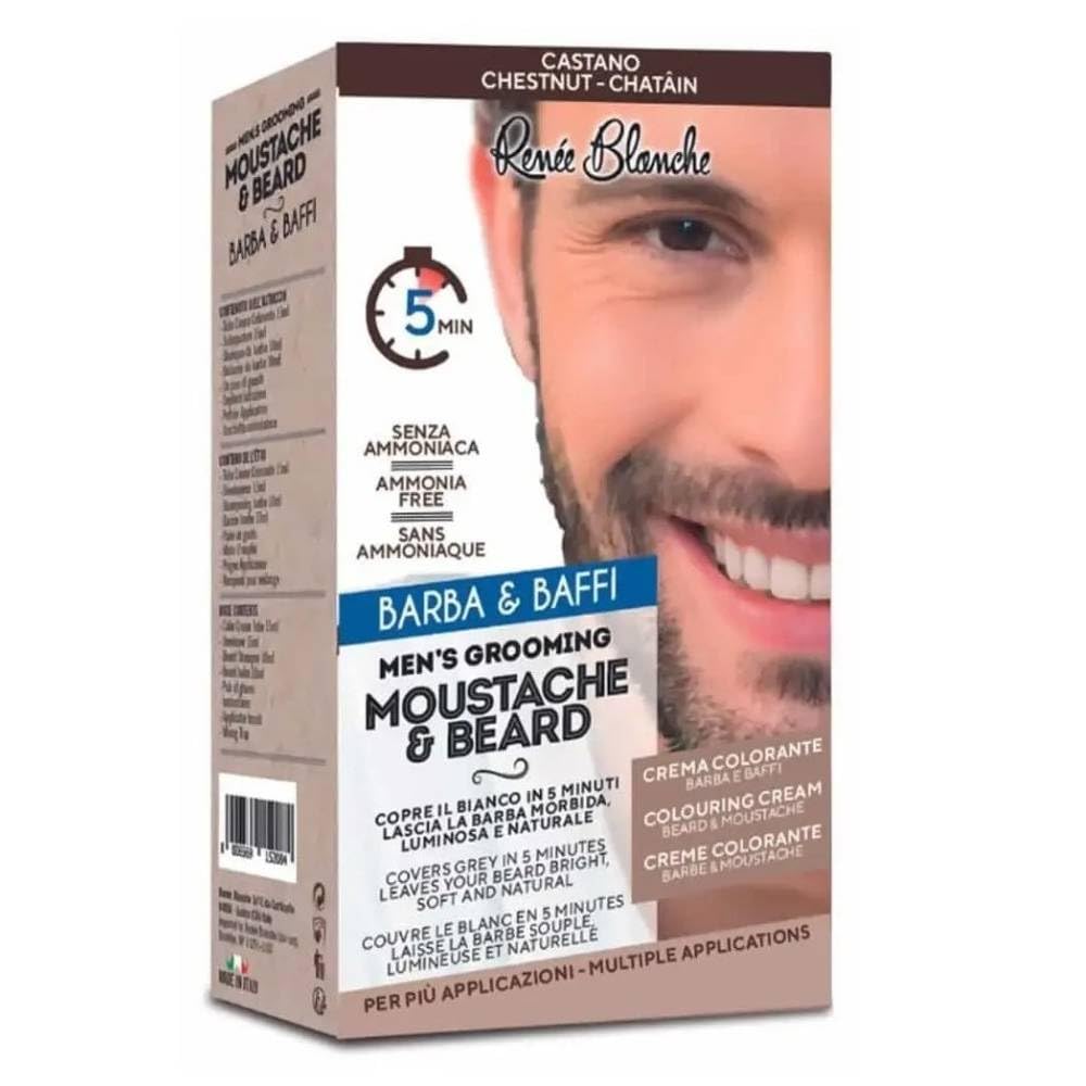 Renee Blanche Colorazione Per Barba E Baffi Tintura Colore Castano Senza Ammoniaca 2X20 Ml (Castano, 6 Unità)