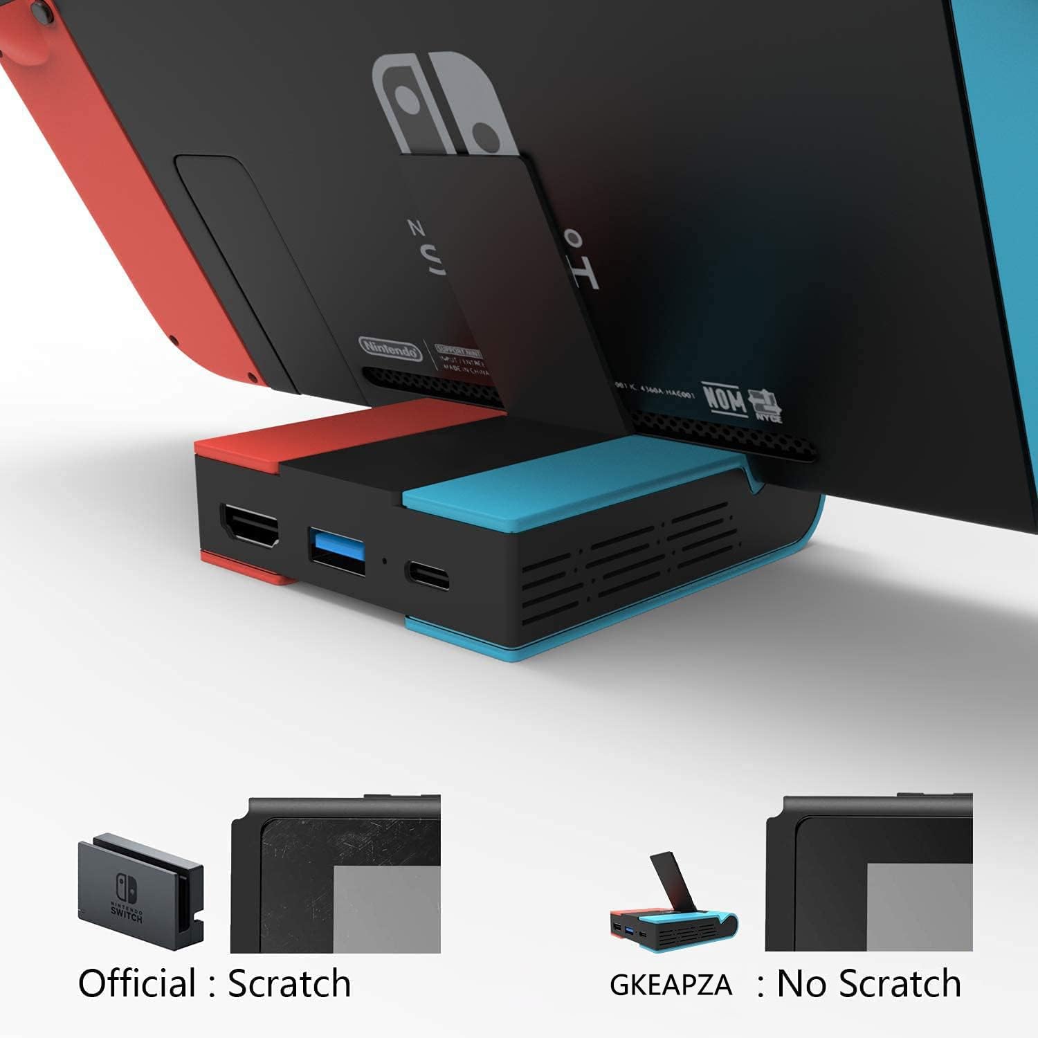 Switch OLED Station d'accueil Portable Chargeur de Remplacement Adaptateur TV HDMI 4K avec Port USB 3.0 supplémentaire Compatible avec Les modèles Officiels N intendo Switch/Switch OLED