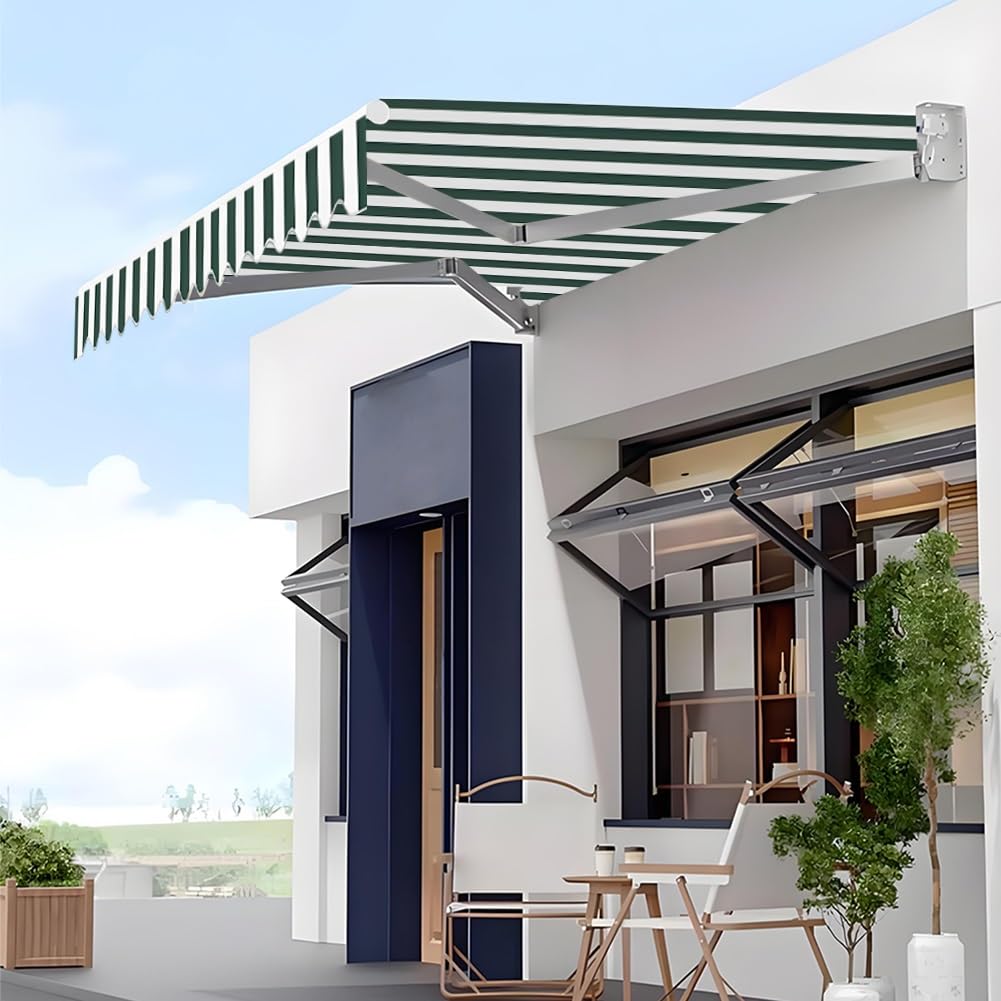 Ciemnozielona tkanina markizy do kampera, 4,5 x 2,5 m, poliestrowa osłona przeciwsłoneczna do ogrodu, na patio, balkon, zadaszenie, idealne schronienie, na podwórko i taras