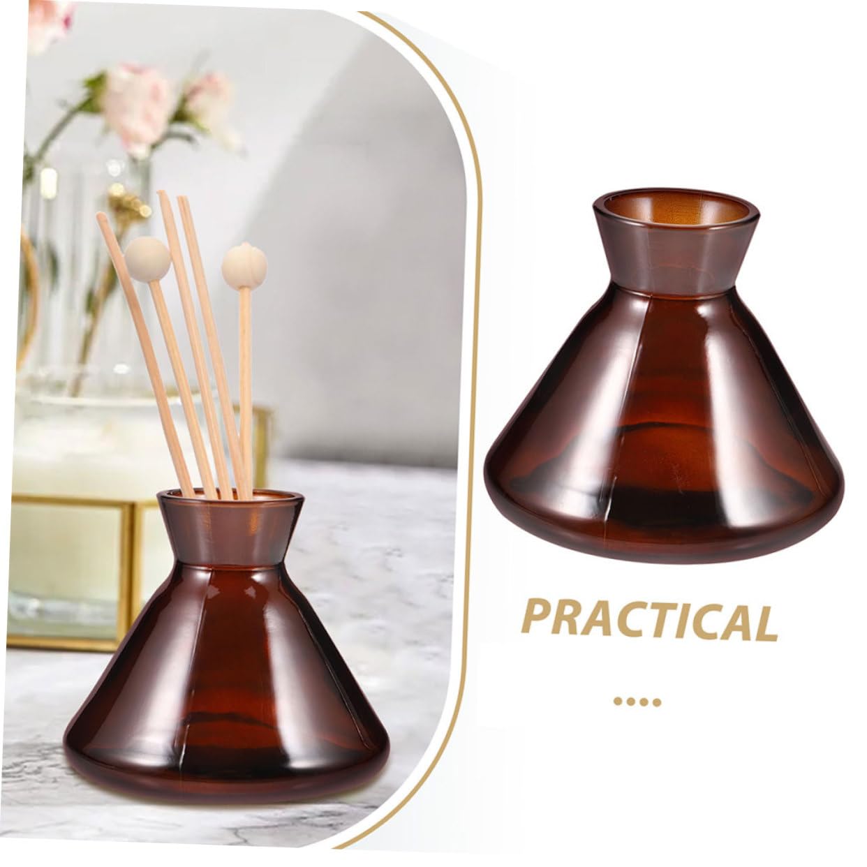 POPETPOP 2pezzi Bottiglia Diffusore Aromatico Ricaricabili per Profumare Ambienti con Oli Essenziali Design Elegante per Decorazione Casa e Aromaterapia