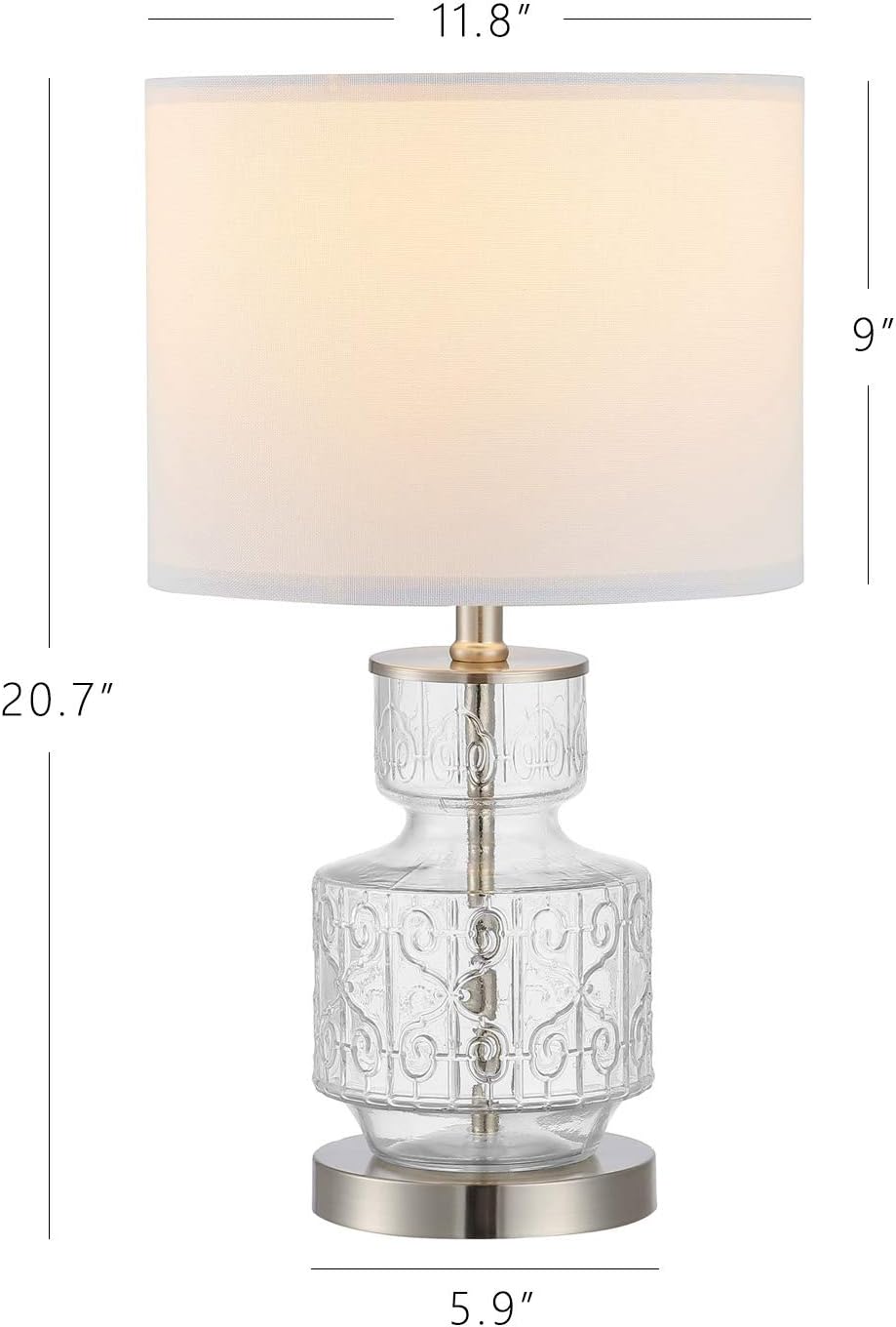 Black Friday - 60% OFF WINGBO 20.7” Elegant Table Lamp with Patterned Glass Base & Drum Shade, for Living Room Bedroom Hallway End Table Desk Side Accent Hallway Review WINGBO 20.7” Elegant Table Lamp with Patterned Glass Base & Drum Shade, for Living Room Bedroom Hallway End Table Desk Side Accent Hallway
