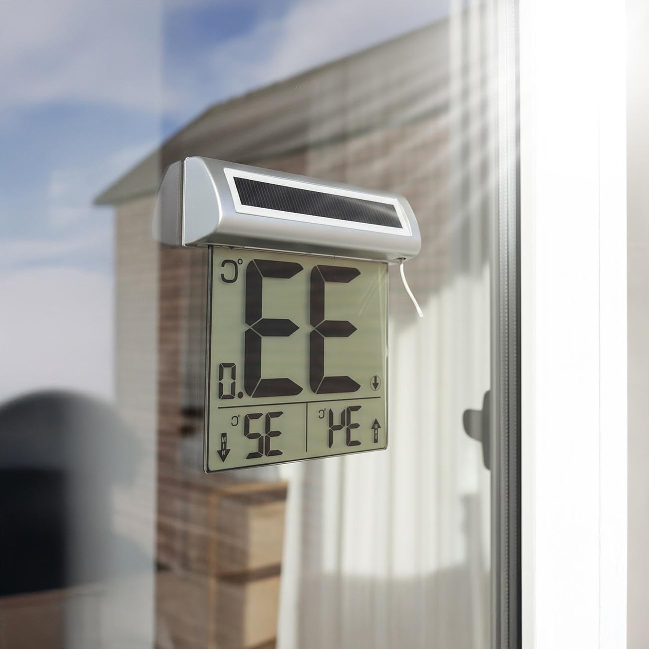 Infactory Thermomètre numérique solaire pour fenêtre