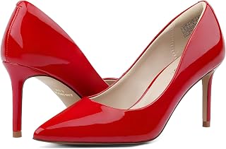 JENN ARDOR Women's Comfortable Stiletto Pumps 3 inch Elegant Gorgeous Closed Pointed Toe Slip On Solid High Heels for Ladies Wedding Dress Shoes