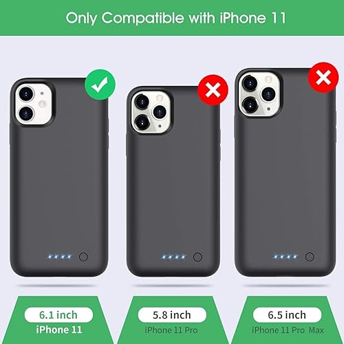 Miniatura 2 de Feob Funda de batería para iPhone 11, 6800mAh Estuche de carga portátil Paquete de batería extendida para iPhone 11 Funda de cargador [6.1 pulgadas]