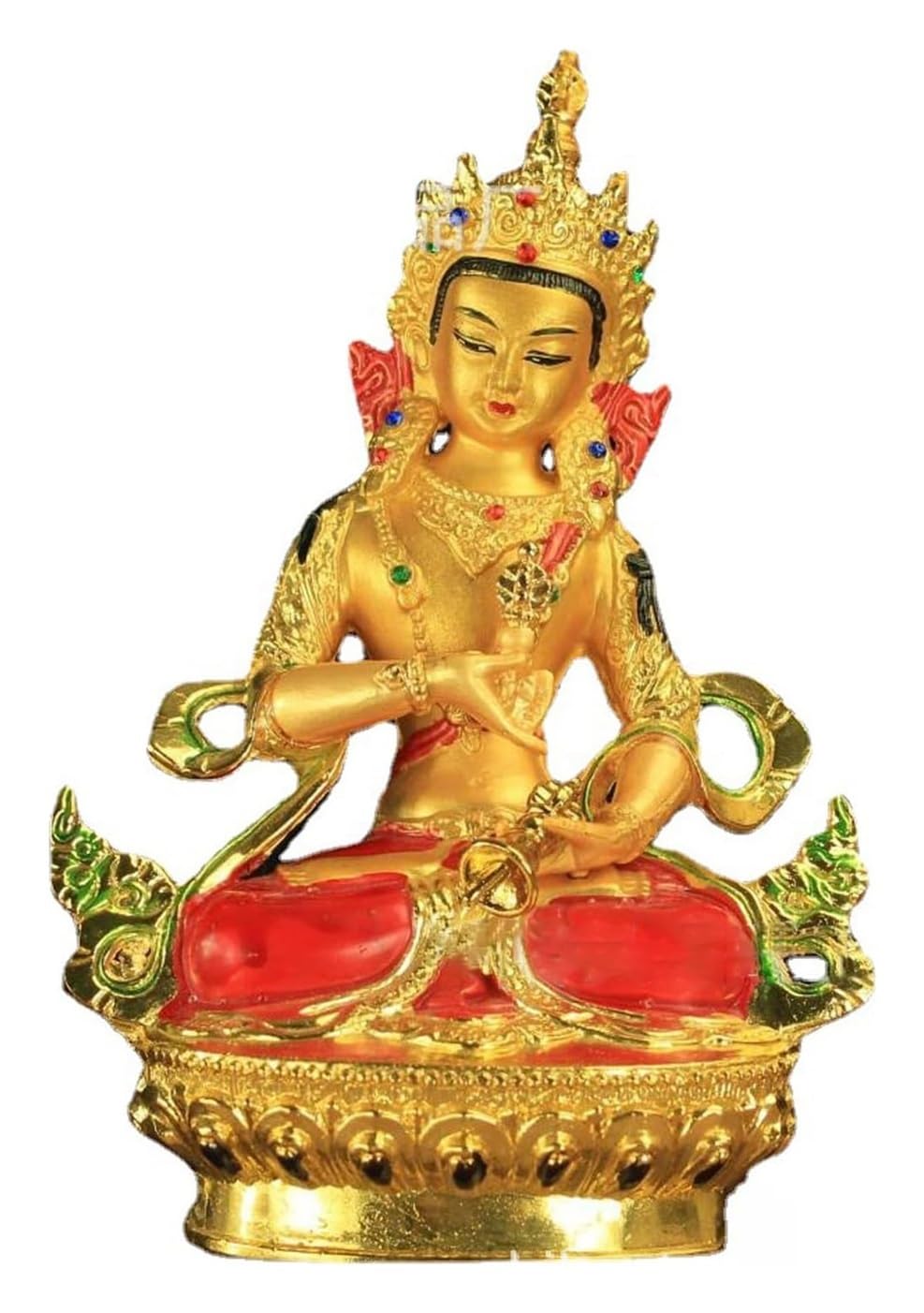 Kukuuu One Color Home Decoration Gift Statues Figurines Buddha Statue Home Decor Decoration Buddhist Efficacious Alloy Metal Gilding Vajrasattva Buddha Statue Tibetan Home Putting Decoration Oranments