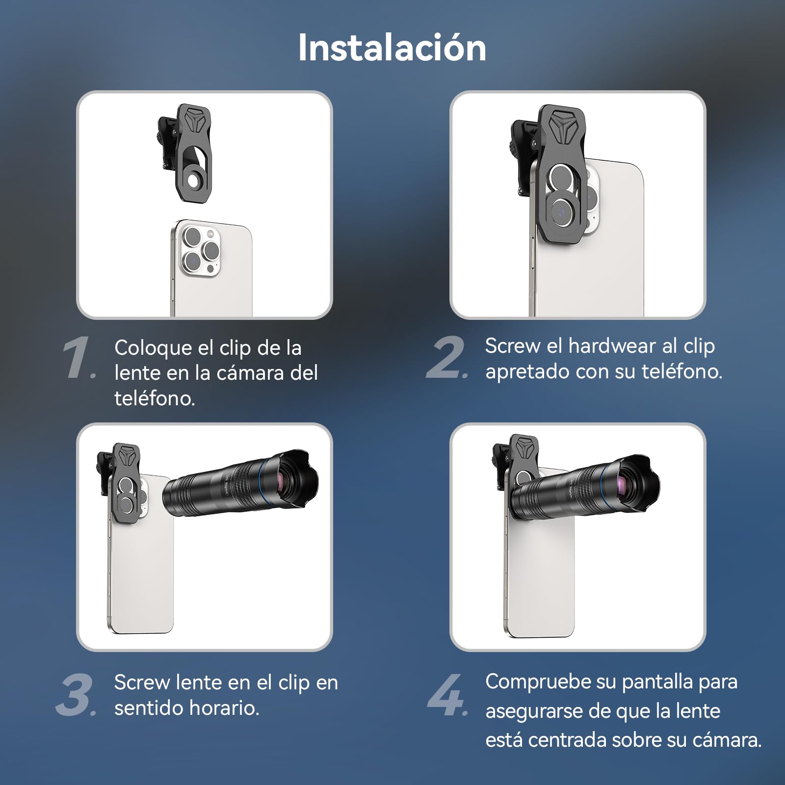 Evil Eye Objetivo para teléfono móvil HD 28X con Disparador para iPhone, Samsung, Huawei, Xiaomi Android, Monocular Telescopio