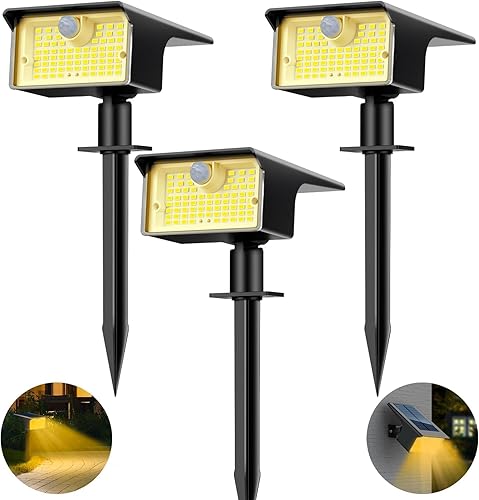 Miniatura 8 de nipify Focos solares con sensor de movimiento para exteriores, 6 unidades62 LED3 modos de sensor de movimiento, luces para exteriores, focos solares