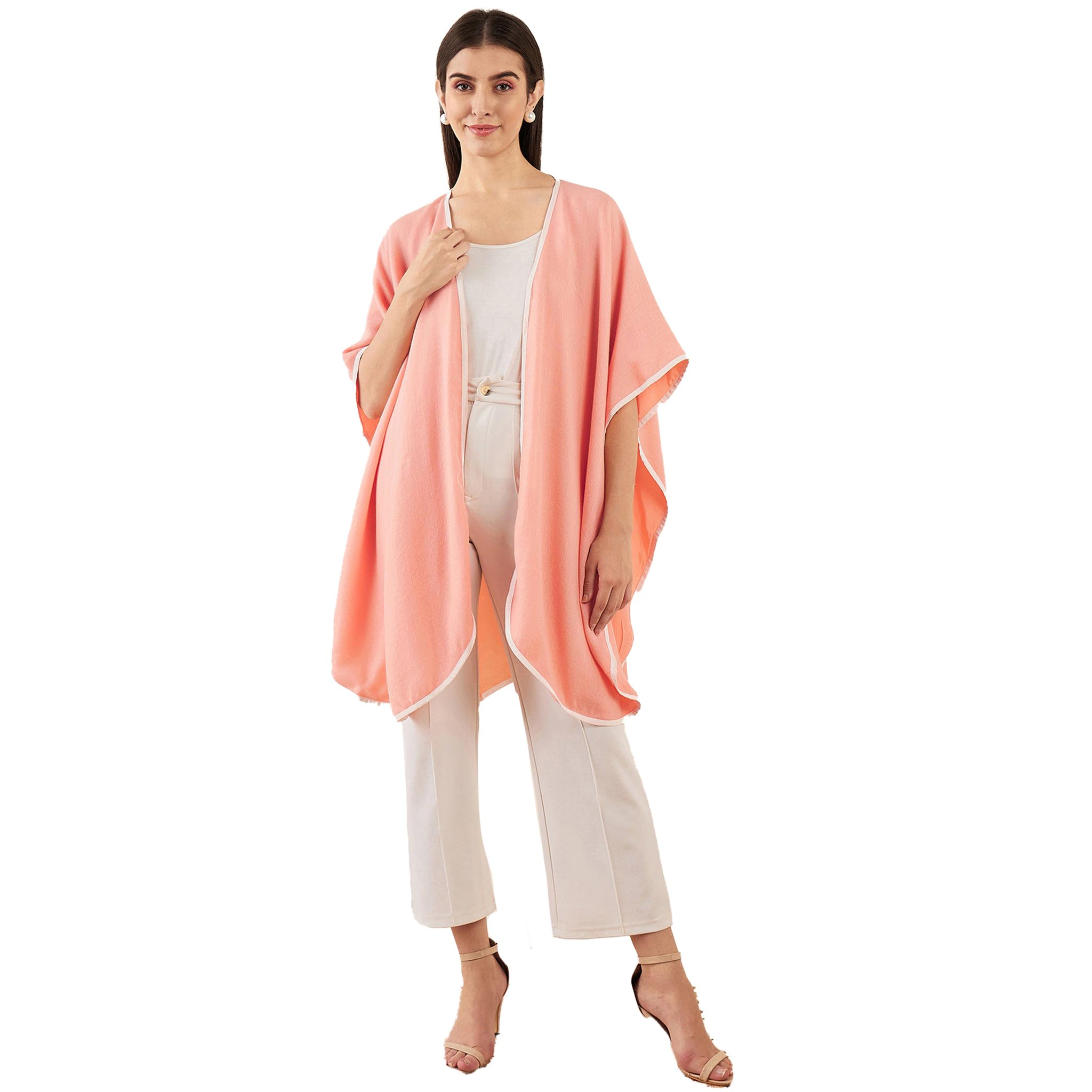 Peach Cashmere Cape - Cover-Up for Women by Ramola Bachchan-image-25