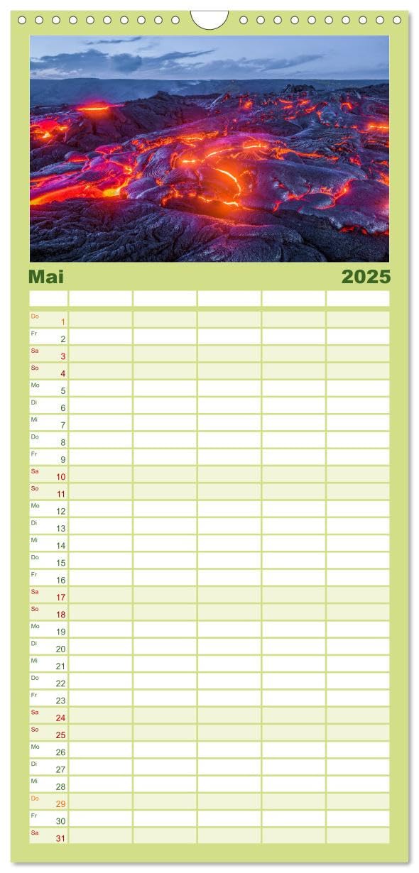 Familienplaner 2025 - Hawaii Traumziel mit 5 Spalten (Wandkalender, 21 cm x 45 cm), CALVENDO: Entdecke die Schönheit von Hawaii mit spektakulären ... so noch nicht gesehen hast. (CALVENDO Orte)