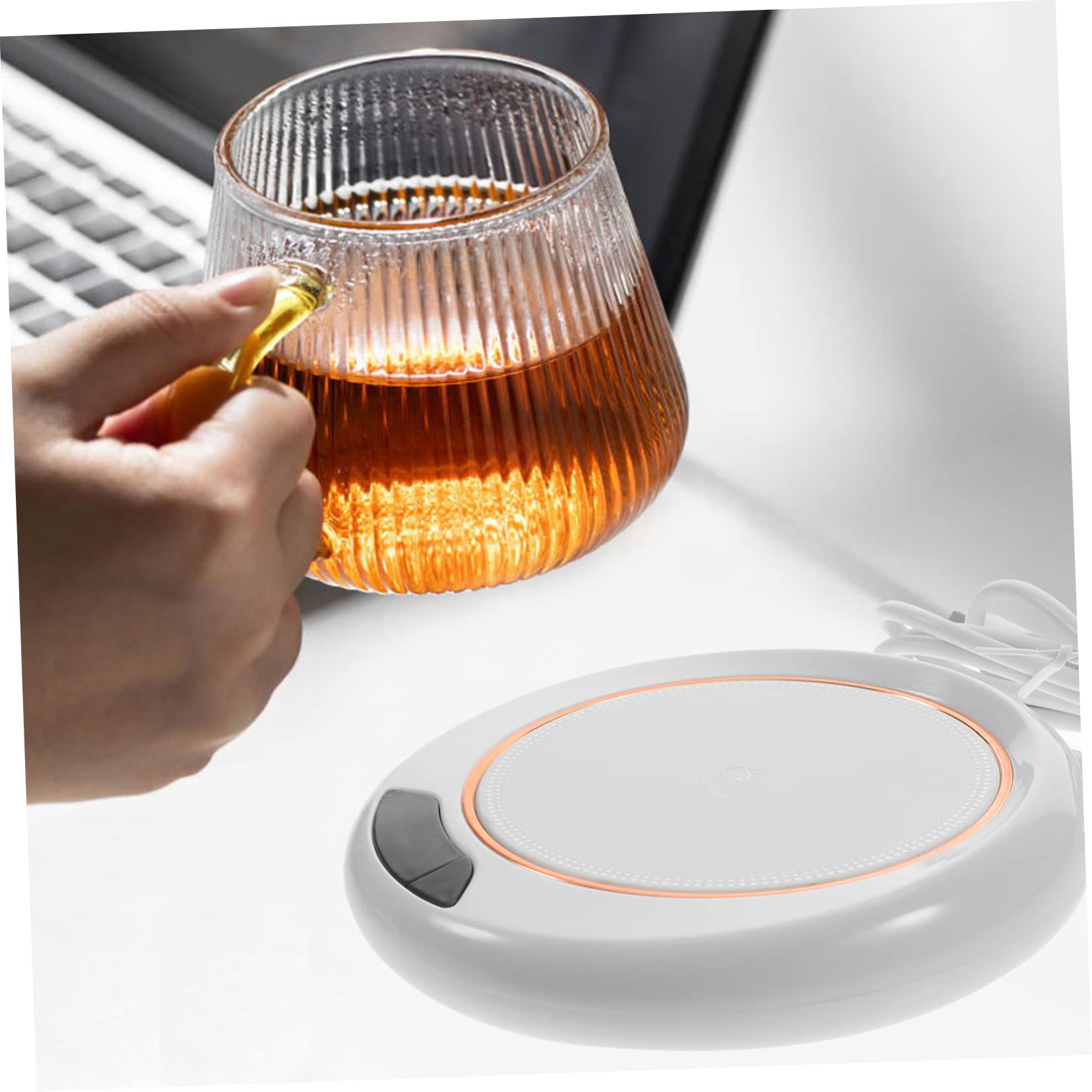 NAMOARLY Practical Mug Warmer Heating Coaster for Cup Metal Mug Warmers Office Milk Warm Coaster for Winter