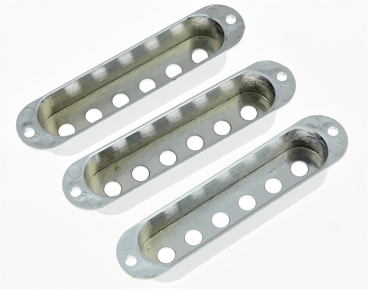 KAISH Pole ST Strat osłona na odbiornik gitarowy, tworzywo sztuczne chromowane, 50 mm, pojedyncza grzałka do Stratocaster, 3 sztuki