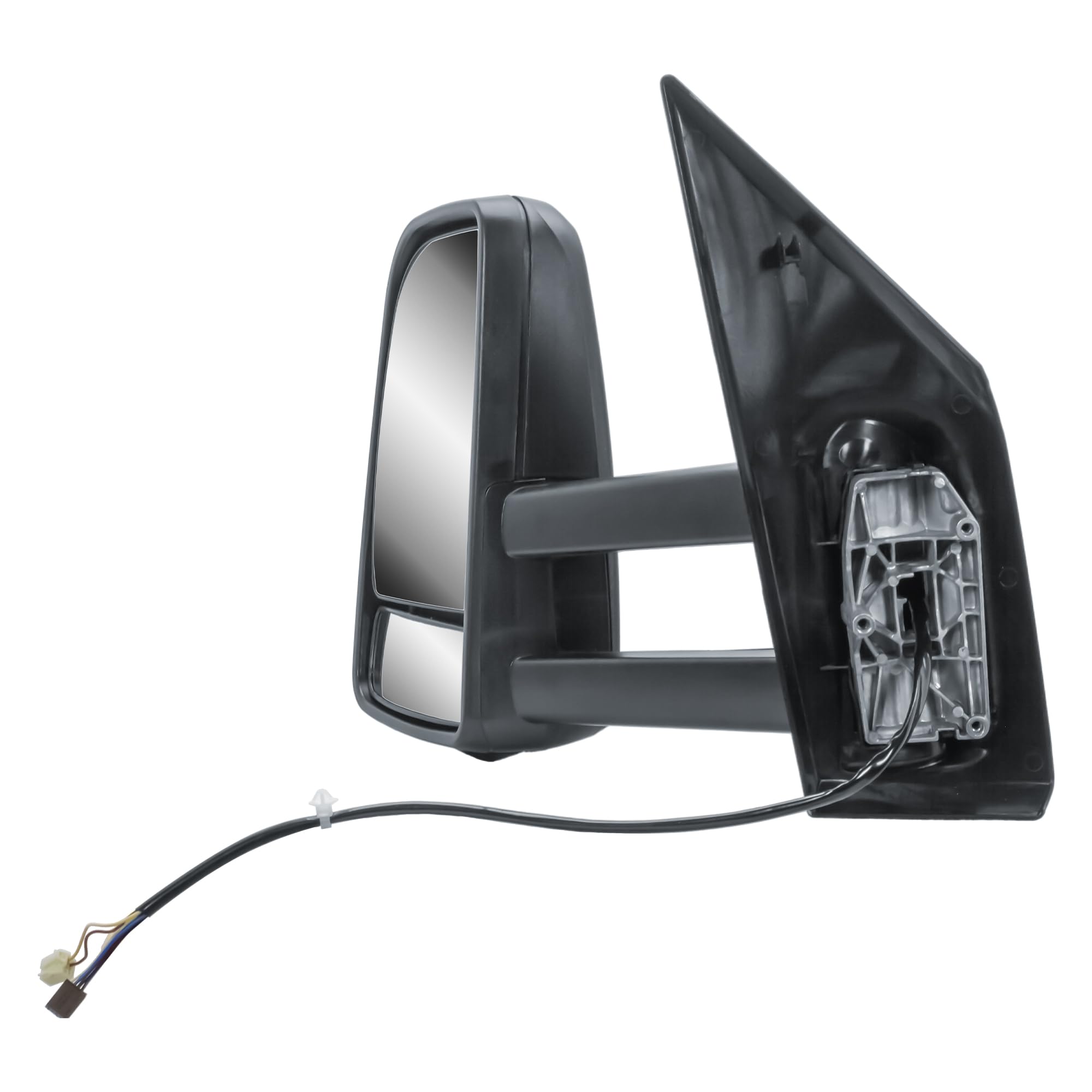 Espejo retrovisor izquierdo lado del conductor brazo largo eléctrico y calentable manual plegable negro mate tapa para Mercedes Sprinter 907/910 2019-2024