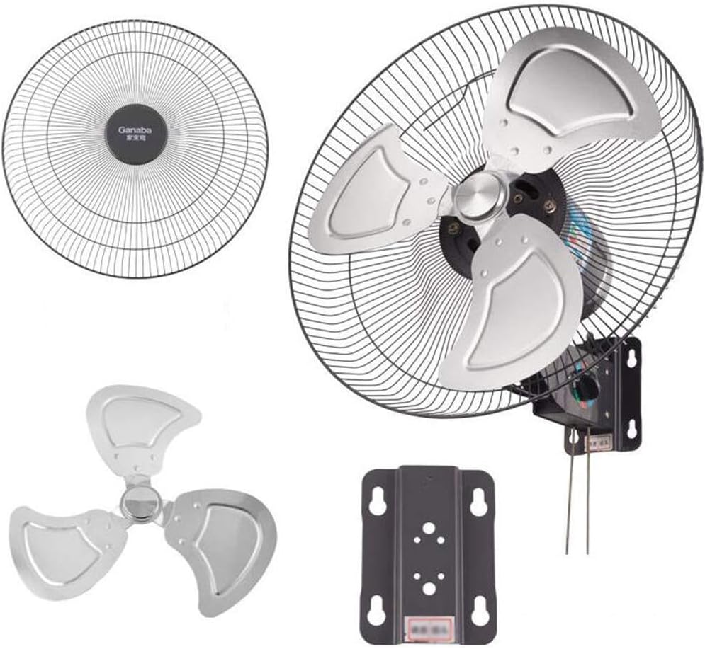 Hurricane 3-Speed Industrial Wall Fan, Heavy Duty Metal Oscillating Fan for Residential, Business & Use, Adjustable Tilt, Powerful Motor, Large Head(20inch)