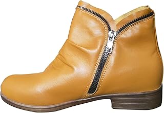 Womens Boots Fall 2022 Ankle Booties Vintage Slip on Round Toe Side Zipper Chunky Block Mid Heel Booties Solid Casual Comf...