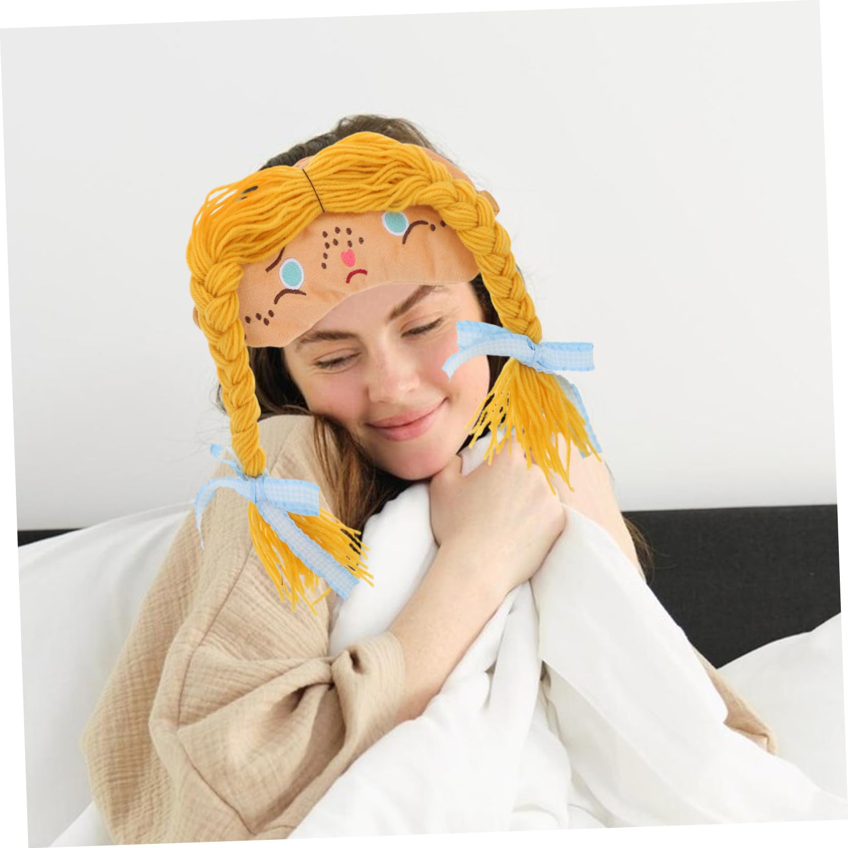 Masque de Sommeil Cartoon Mignon pour Filles Masque Occultant Doux et Léger avec Bande Élastique Cache-yeux pour Voyage Avion et Sieste