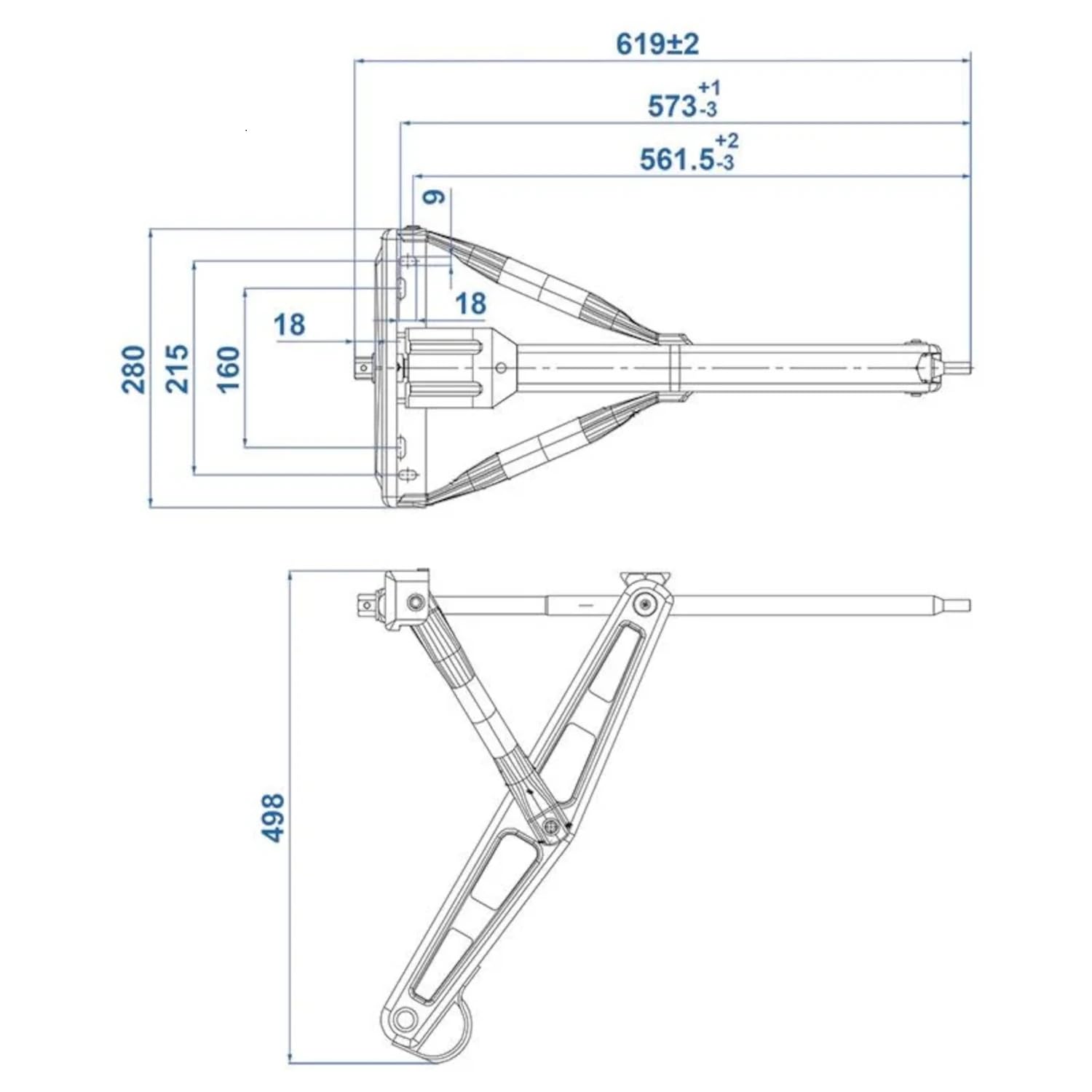 Preiswert & Gut 2X Nivellierstützen für Wohnwagen Anhänger ohne Systemchassis Set höhenverstellbar aus verzinktem Stahl mit Trapezgewinde zur sicheren Abstützung bis 1500 kg je Stütze