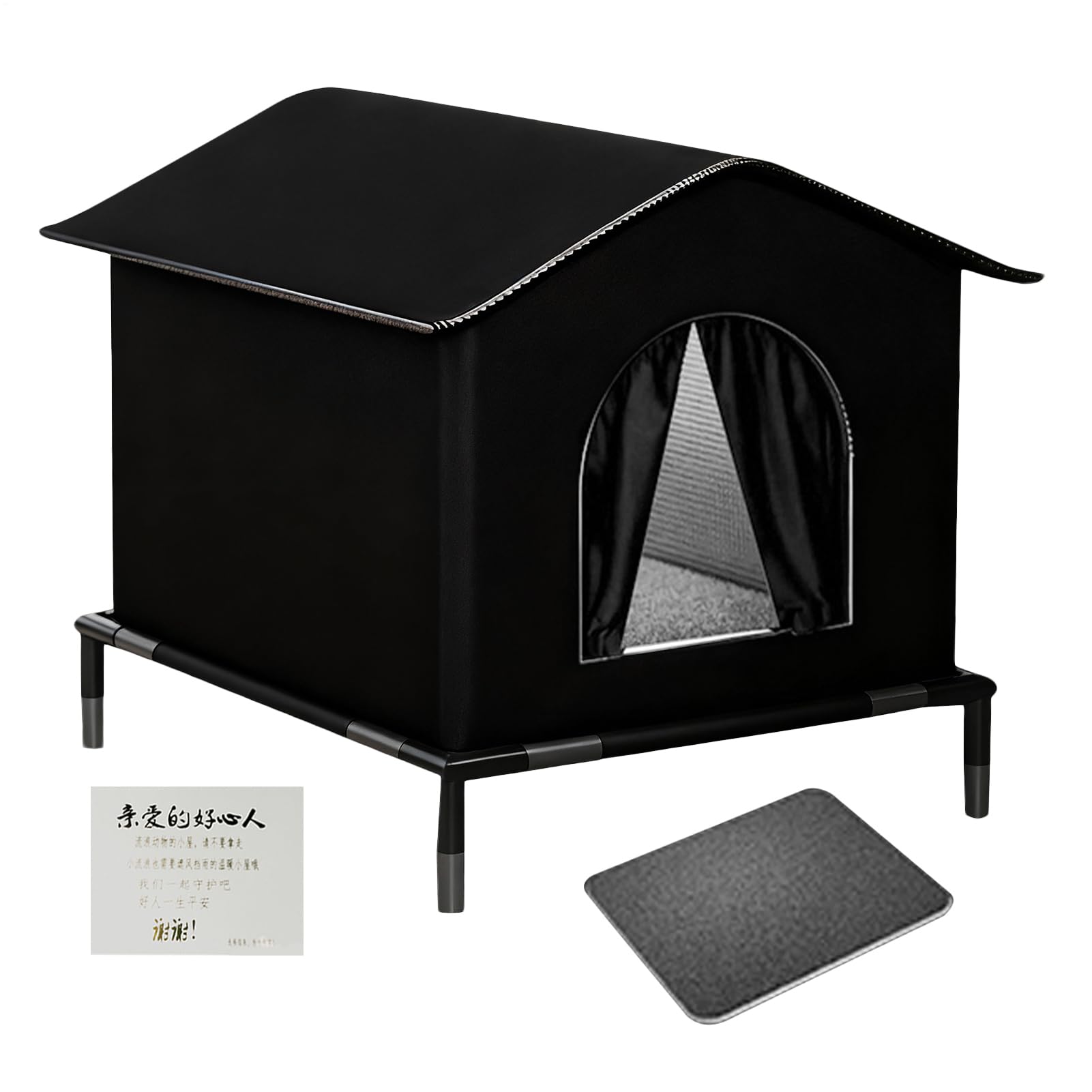 Casa para Gatos Exterior Resistente A La Intemperie - Aislante E Impermeable | Refugio para Gatos con Base Elevada para Exterior - para Gatitos, Pollos, Conejos, Animales, Invierno