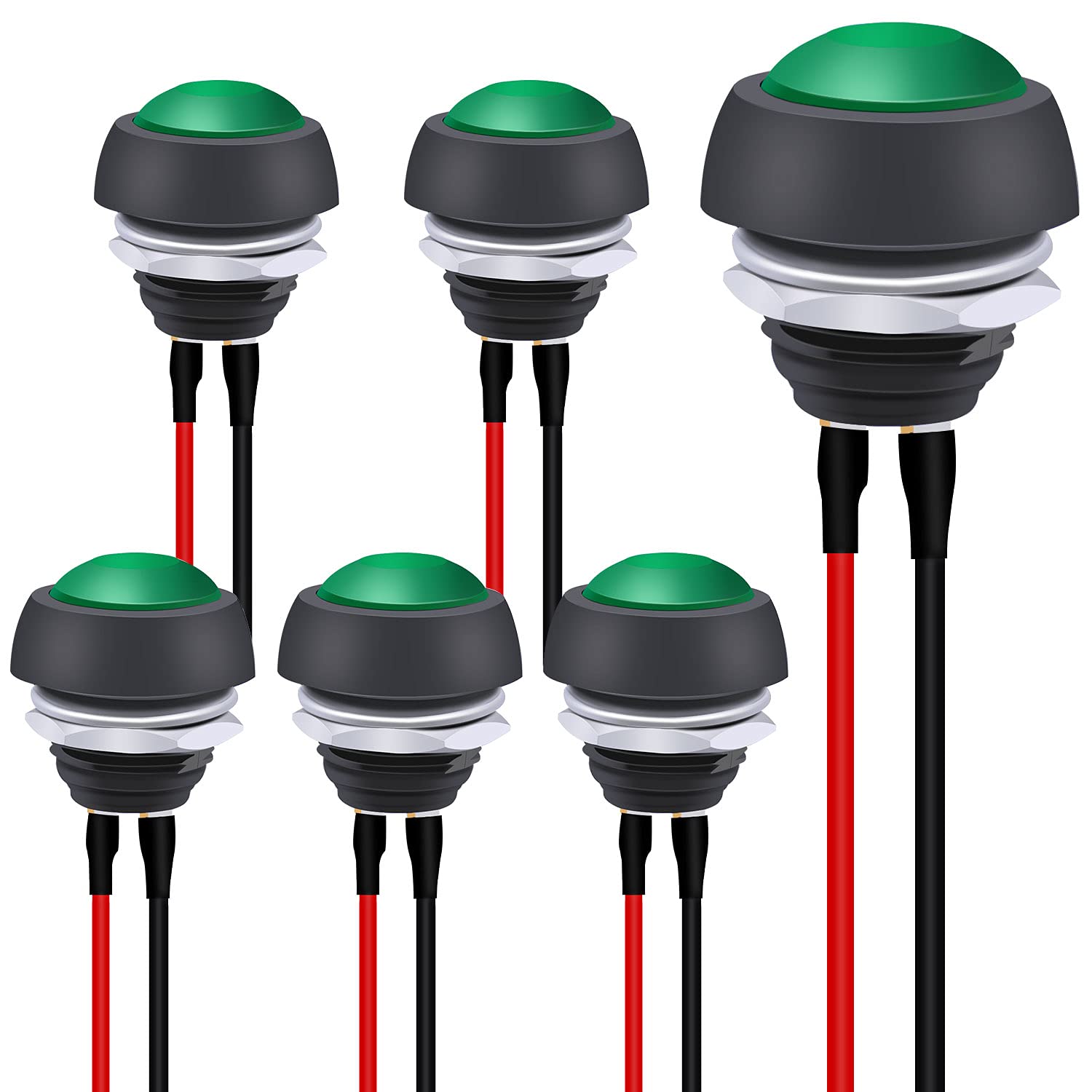 Waterproof Momentary Switch 6PCS 12mm Waterproof Push Button Switches ...