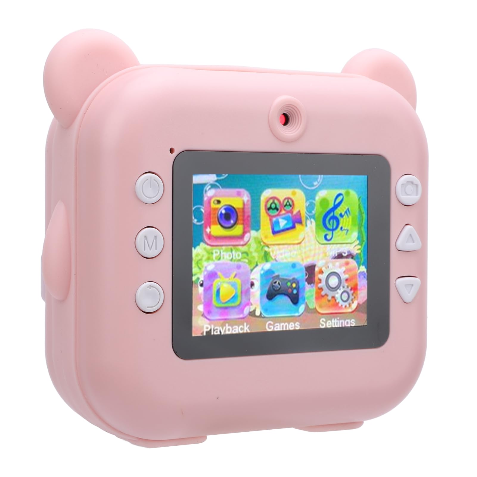 Instant Camera, 1080P Instant Print Digital Camera Grayscale Printing 1000mAh for Toy (Pink)
