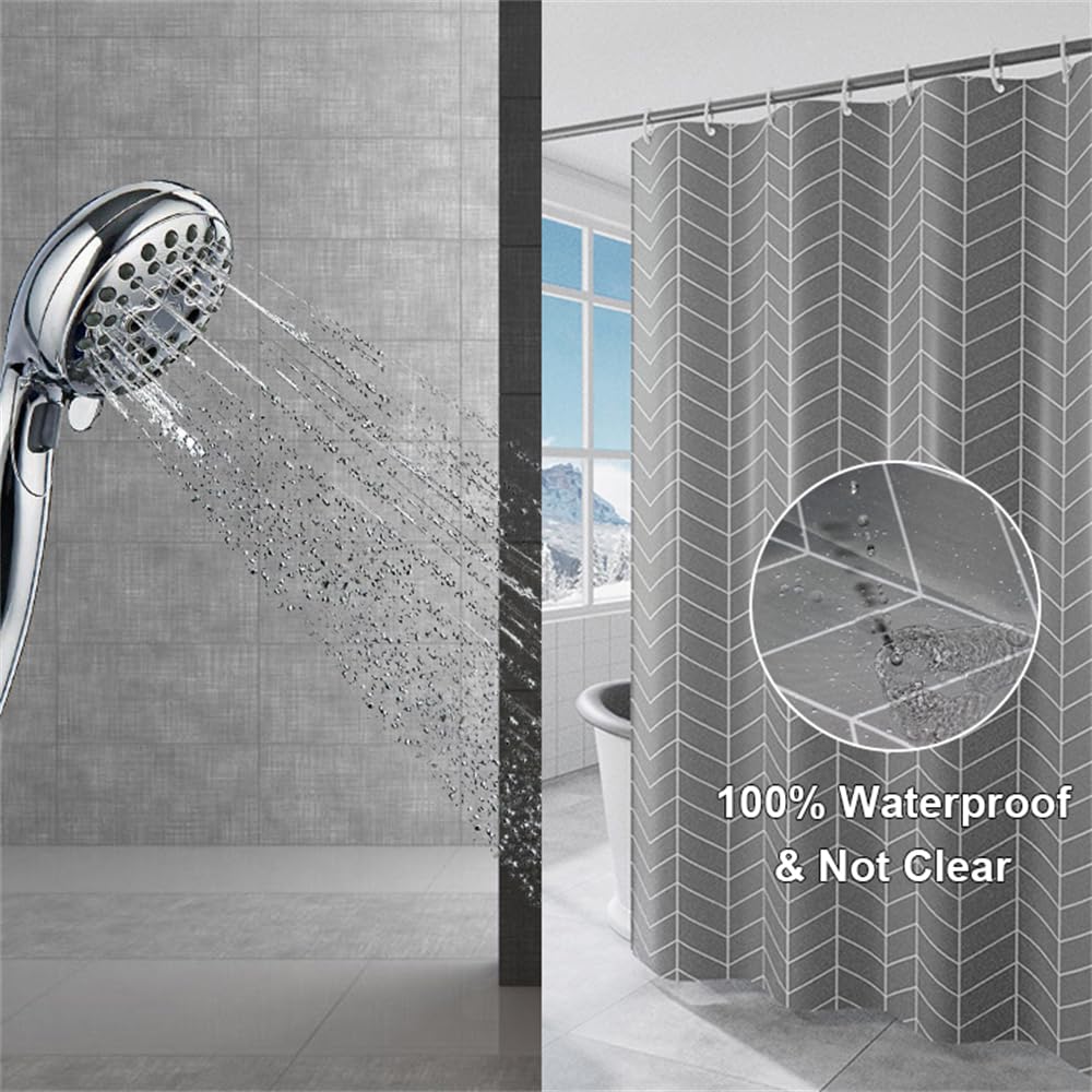 Lkw Ogechi 220x200 CM Polyester Shower Curtains Arrowhead, Grey Quick-Drying Bathroom Curtain - Image 3