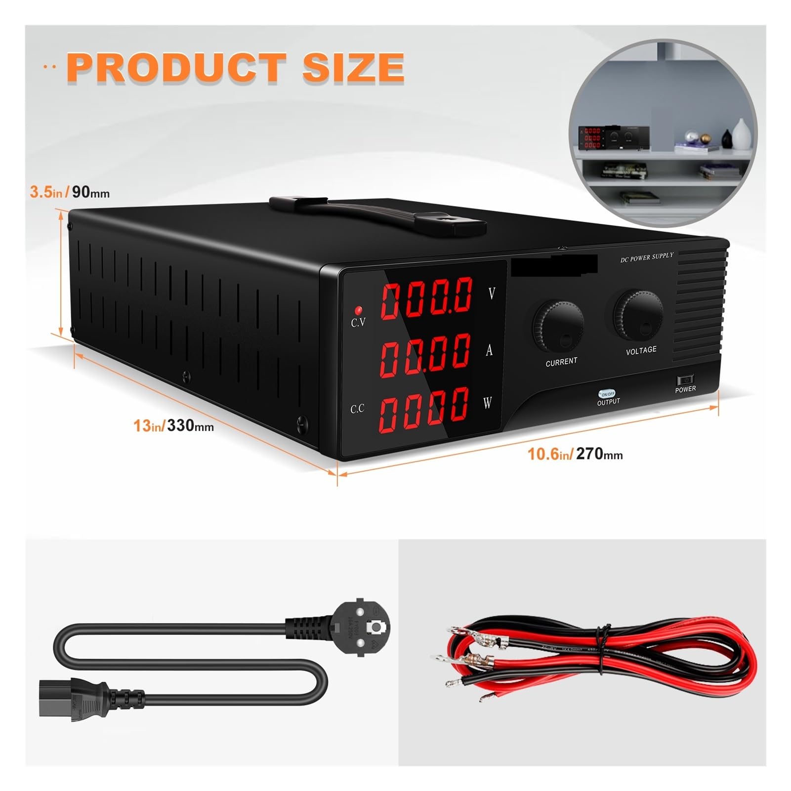 Alimentatore stabilizzato CC 80V 20A Tensione costante variabile regolabile Corrente USB RS-232 RS-485 Software for PC Placcatura elettrolitica programmabile Adatto per laboratori, manutenzione, ecc.(