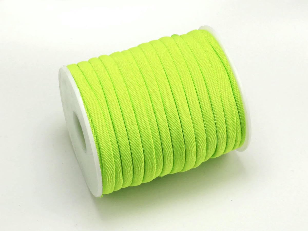Fascia elastica da 5 mm, nylon spandex morbido, strisce di tessuto cucite, spalline per costumi da bagno, creazione di gioielli-28-verde fluo