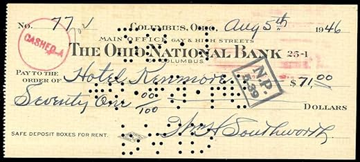 Collectible Signed Personal Checks