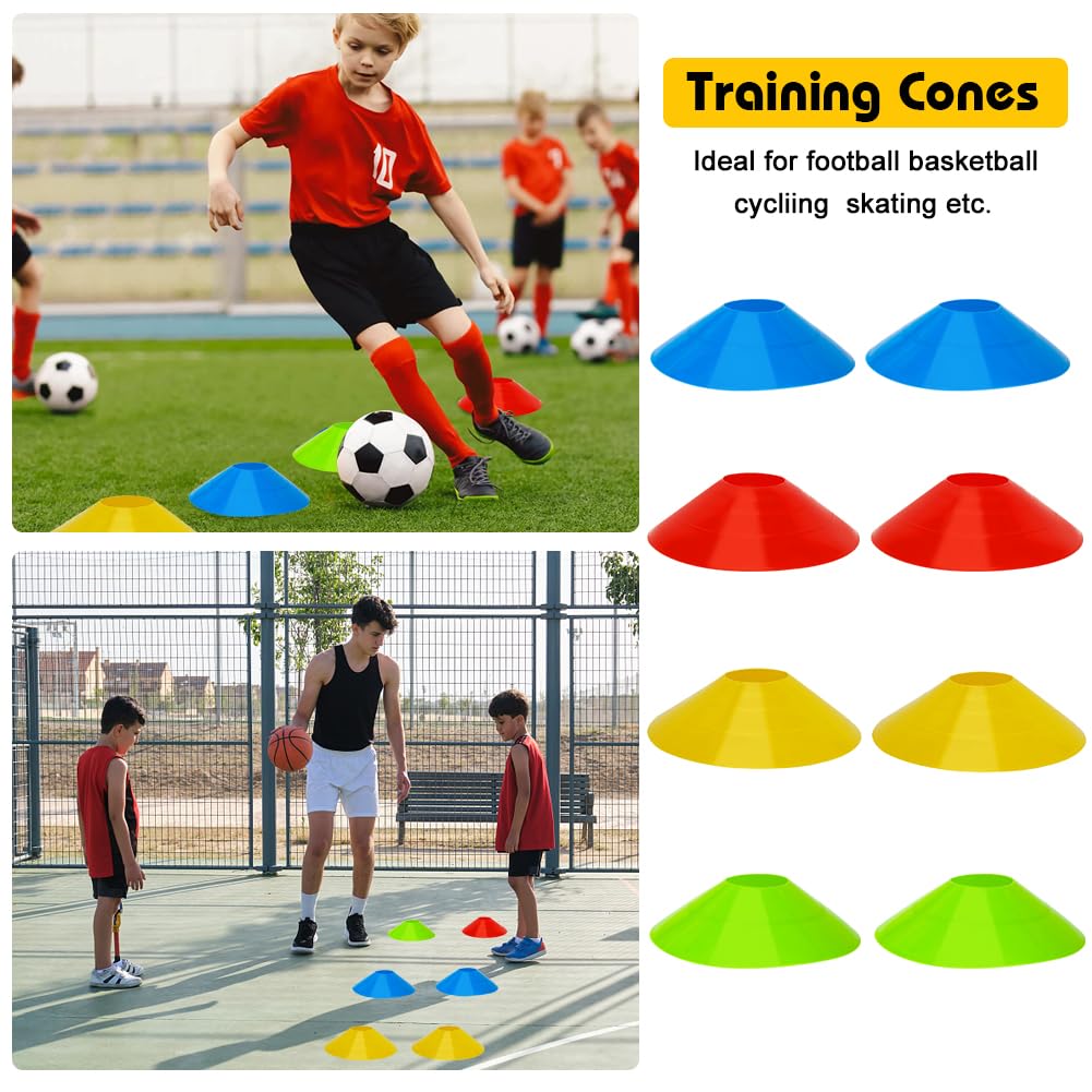 Slalomstangen-Set für Fußball, Agility-Training, inklusive Stangen, 6 Stück, Agility-Leiter, 10 Fußballkegel, Springseil für Geschwindigkeitstraining, Fußballtraining, Basketball und Fitness