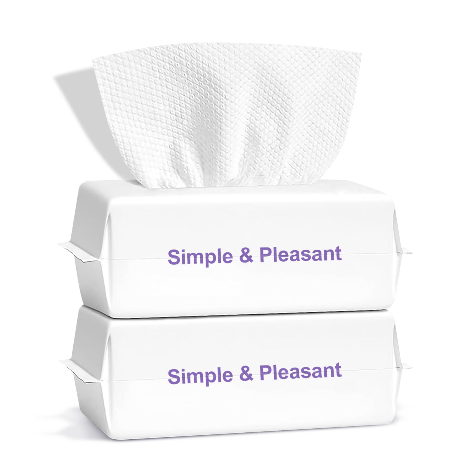 Serviettes Jetables Visage Coton Lingettes Sèches Utilisation Humide Sèche Peaux Sensibles Bébé Démaquillantes Soin Voyage 2 Paquets