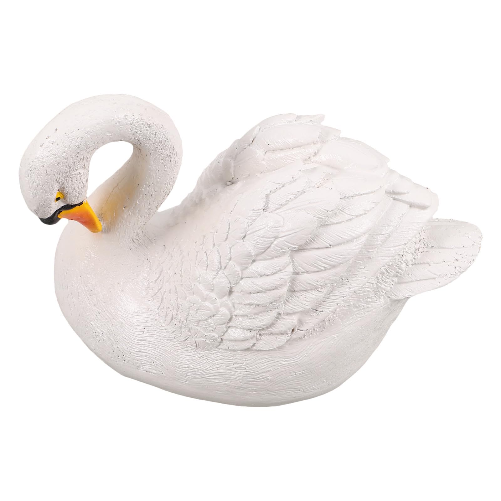Ciieeo Scultura Cigno da Giardino Bianco in Resina, Base Stabile