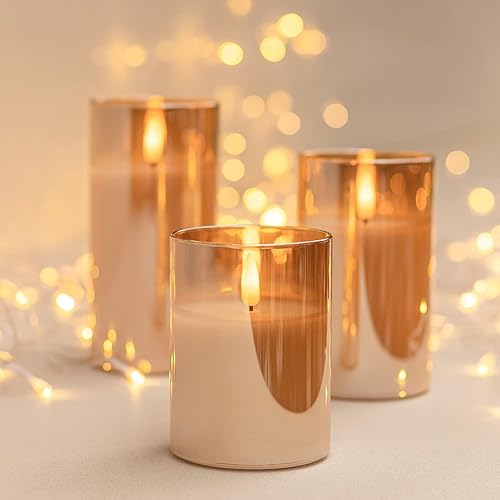 Miniatura 2 de Angelloong Velas parpadeantes de cristal transparente, sin llama, funcionan con control remoto y baterías, velas LED con temporizador, románticas