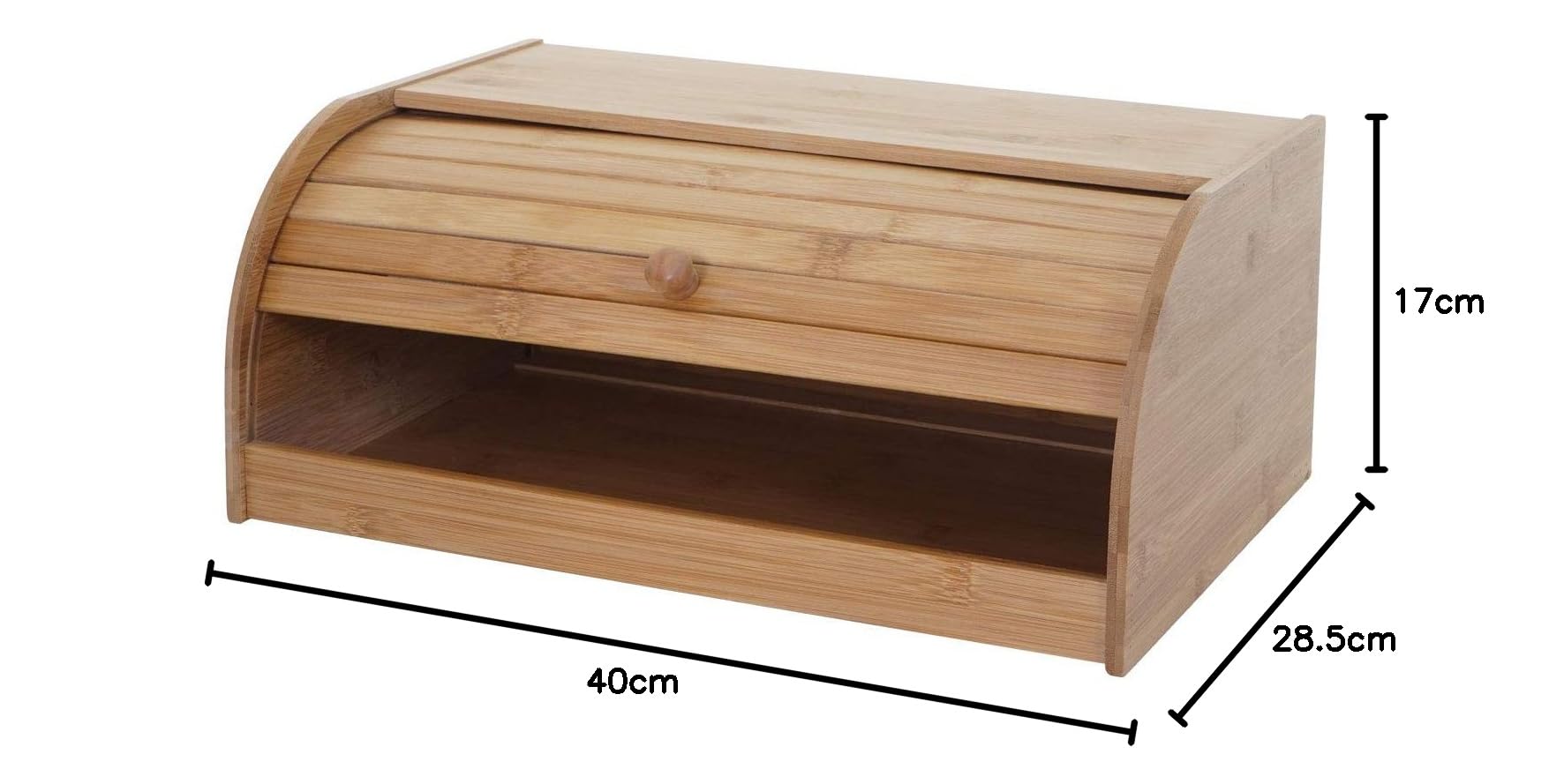 Mendler Chlebak HWC-B80AM, pojemnik na chleb, pojemnik na chleb, do przechowywania chleba, bambusowa pokrywa – 17 x 40 x 28 cm, bez szuflady