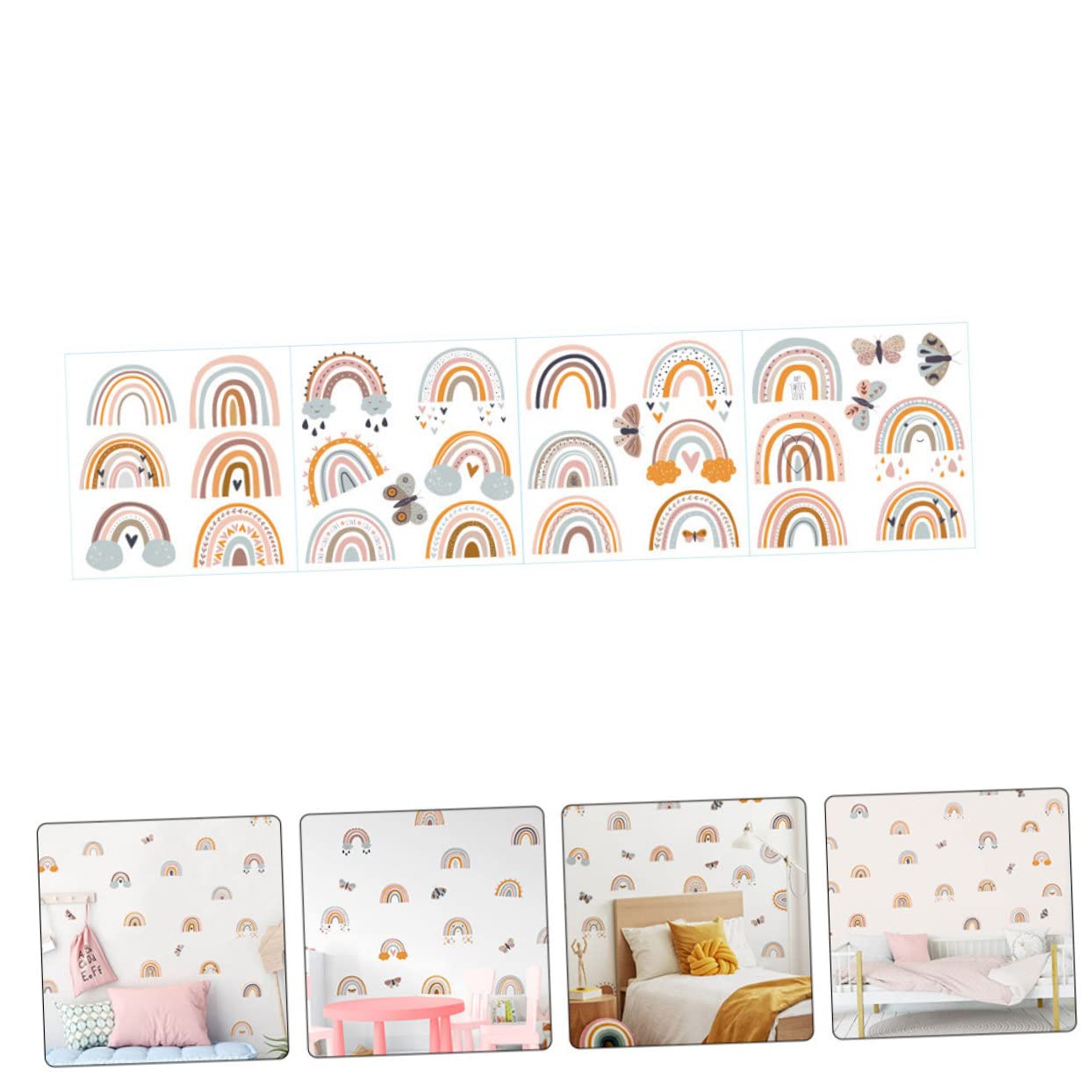 Yardwe 5 Hojas Pegatinas Decorativas Infantiles de Pared Calcomanías para Decoración de Habitaciones de Aplicación y Remoción para Alegres Salas y Dormitorios