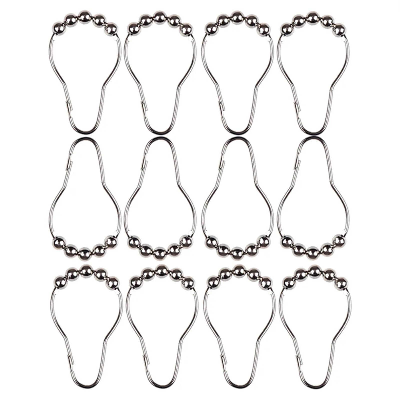 Hooks Clips for Drapes, 80 Pcs Shower Curtain Hooks Washroom Decorative Drape Rod Hangers(Silver)