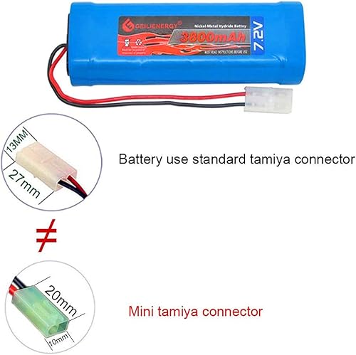 Miniatura 4 de Batería NiMH de 7.2 V 3800 mAh de 6 celdas para autos RC Hobby batería con conector Tamiya para automóvil, camión, camión, tanque de buggy, avión,