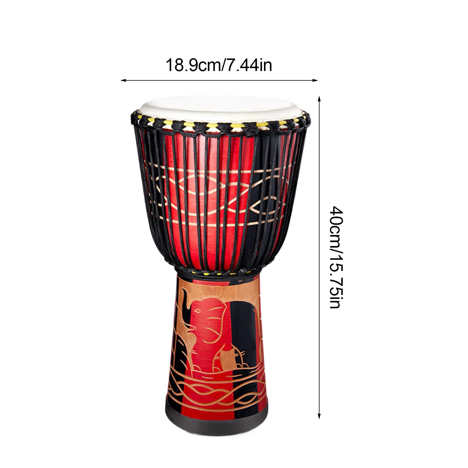 Tambores africanos para niños, bongo Hand Drums | Drum africano africano tallado a mano de 8 pulgadas - Instrumentos de percusión, decoración musical artística para actuaciones escénicas, actividades,