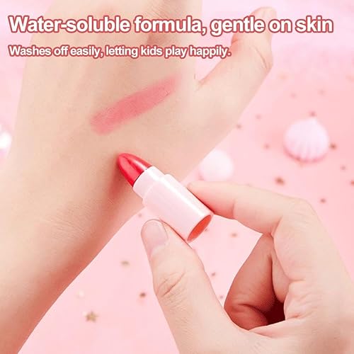 Miniatura 6 de Juego de maquillaje para niñas, juego de cosméticos lavable real, kit de maquillaje para niñas, juguetes con estuche de almacenamiento rosa, regalo