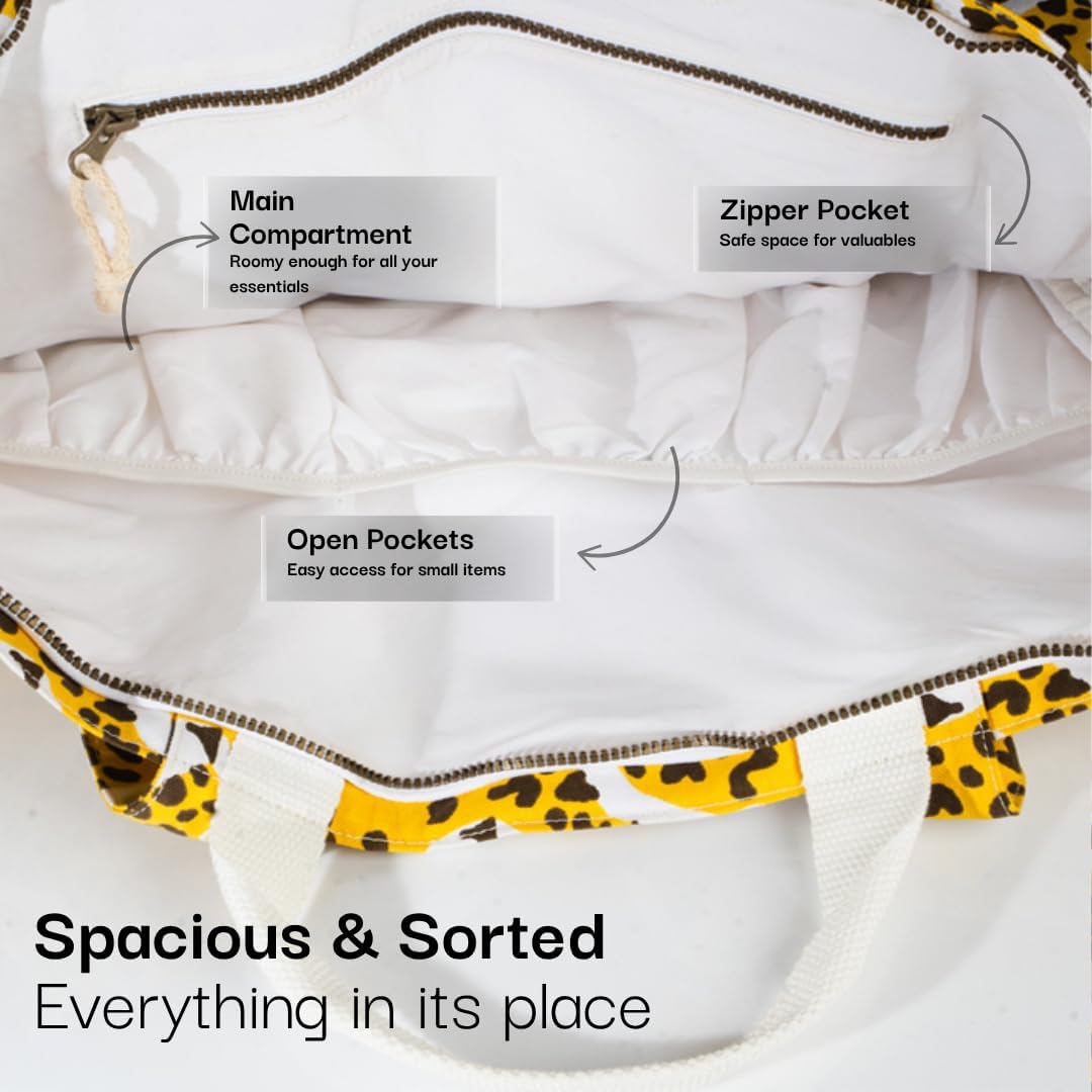 Salt Earth Beach Bag for Women – Extra Large Canvas Travel Tote with Pockets, Waterproof Pool Bag, Summer Travel Essentials - Image 4