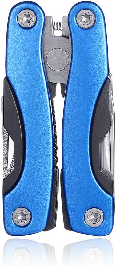 Stainless Steel Multitool 11-in-1 with Knife and Plier| Utility Tool for Camping, Hunting, Survival, Hiking and Outdoor Activities Blue